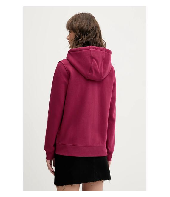 Μπλούζα Tommy Jeans χρώμα: ροζ, με κουκούλα, DW0DW19729