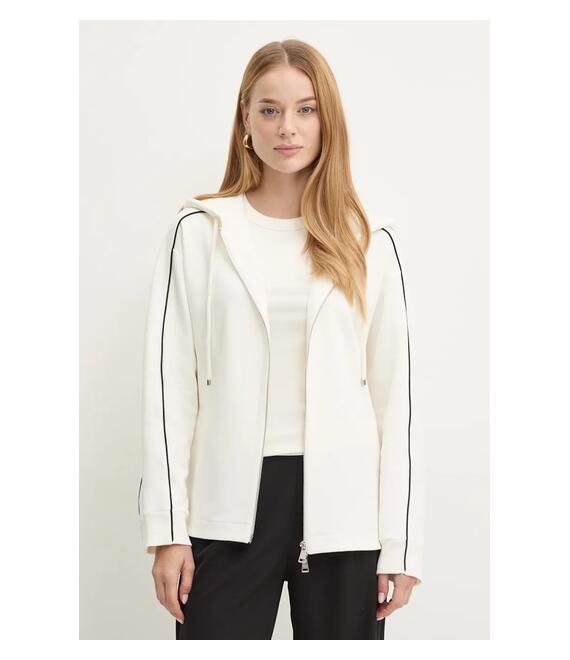 Μπλούζα Max Mara Leisure χρώμα: άσπρο, με κουκούλα, 2426926018600