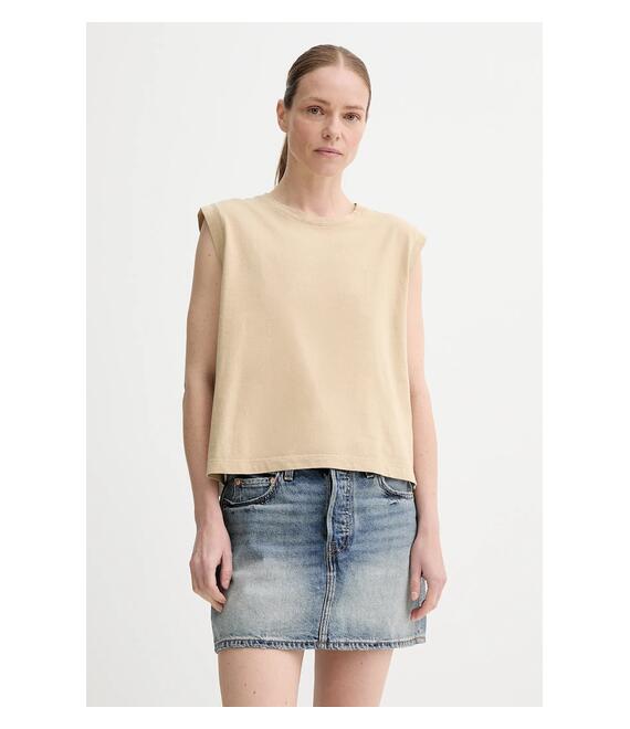 Βαμβακερό τοπ Levi's χρώμα: μαύρο, A8794