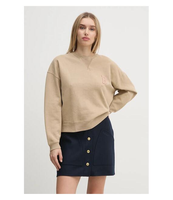 Βαμβακερή μπλούζα Barbour γυναικεία, χρώμα: μπεζ, LOL0613