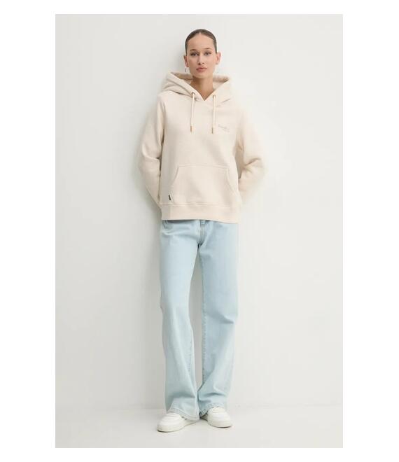 Μπλούζα Superdry χρώμα: μπεζ, με κουκούλα, W2012180A-9VP