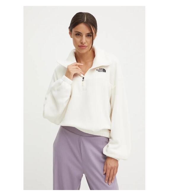Φλις μπουφάν The North Face 100 Glacier Half Zip Fleece χρώμα: μπεζ, NF0A89J9QLI1