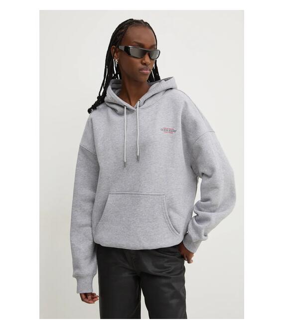 Μπλούζα Guess Jeans χρώμα: γκρι, με κουκούλα, W4BQ21 KC811