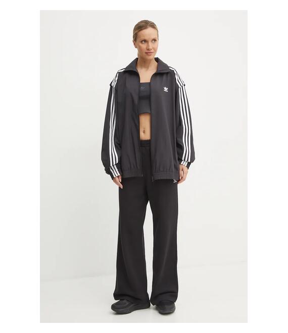 Μπλούζα adidas Originals Oversized Zip Off Tracktop χρώμα: μαύρο, JM9251
