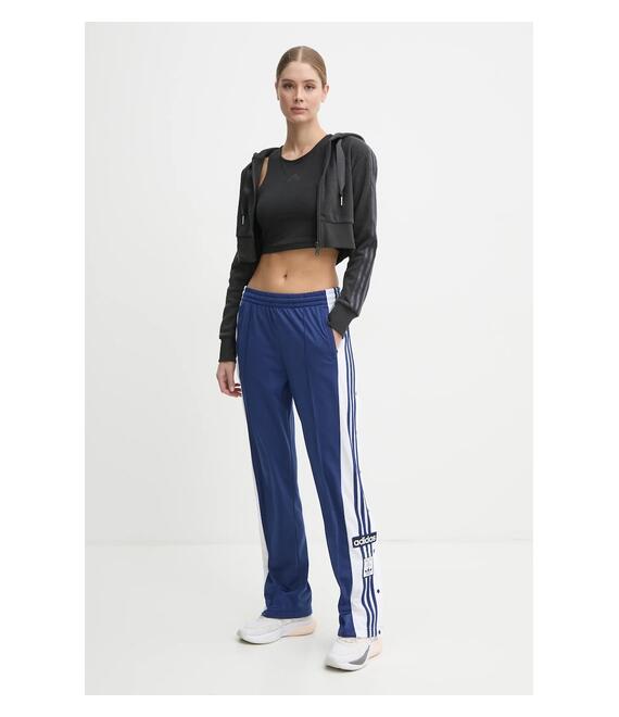 Μπλούζα adidas Originals Femme Galore Short Fulzip Hoodie χρώμα: γκρι, με κουκούλα, JN3006