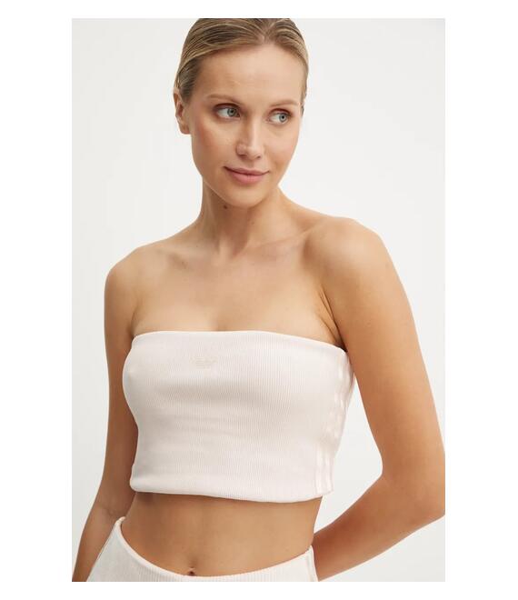 Top adidas Originals Femme Galore Rib Tube Top χρώμα: ροζ, JN3025