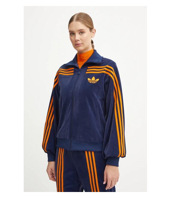 Βελούδινη μπλούζα adidas Originals 70s Velour Tracktop χρώμα: ναυτικό μπλε, JN8287