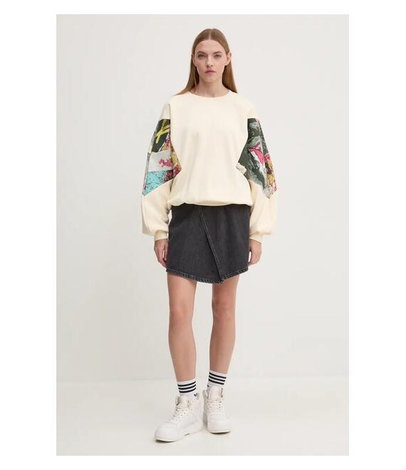 Μπλούζα Desigual POSTERS χρώμα: μπεζ, 24WWSK26