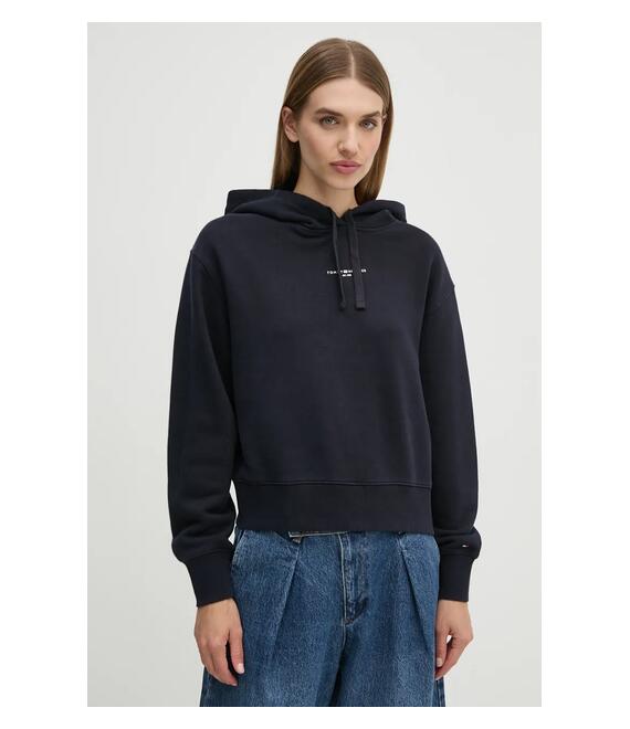 Μπλούζα Tommy Hilfiger χρώμα: ναυτικό μπλε, με κουκούλα, WW0WW42896