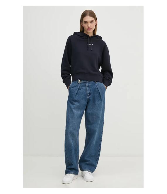 Μπλούζα Tommy Hilfiger χρώμα: ναυτικό μπλε, με κουκούλα, WW0WW42896