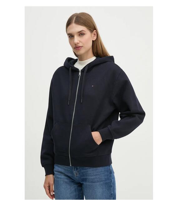 Μπλούζα Tommy Hilfiger χρώμα: ναυτικό μπλε, με κουκούλα, WW0WW44166