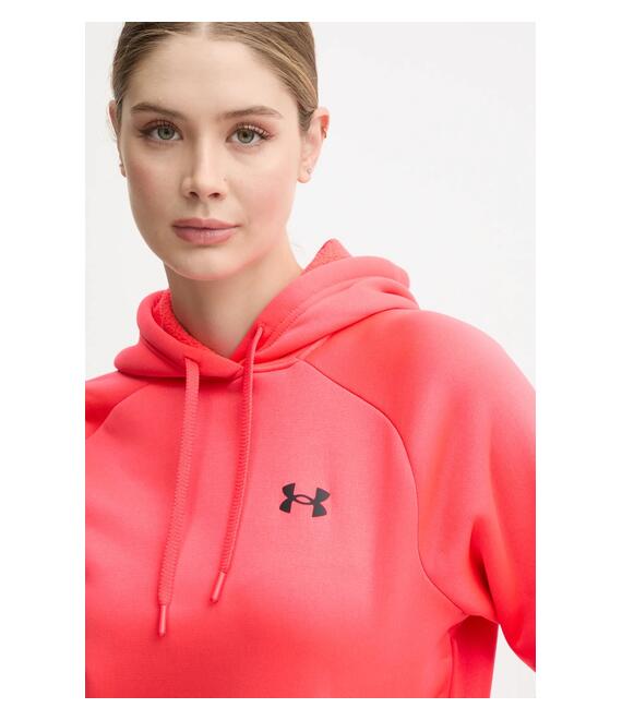 Μπλούζα Under Armour Armour Fleece Pro χρώμα: κόκκινο, με κουκούλα, 1386504
