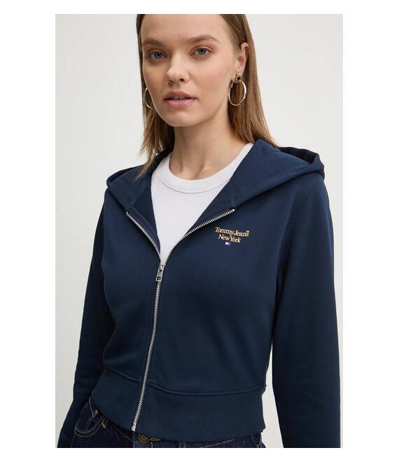 Μπλούζα Tommy Jeans χρώμα: ναυτικό μπλε, με κουκούλα, DW0DW18769