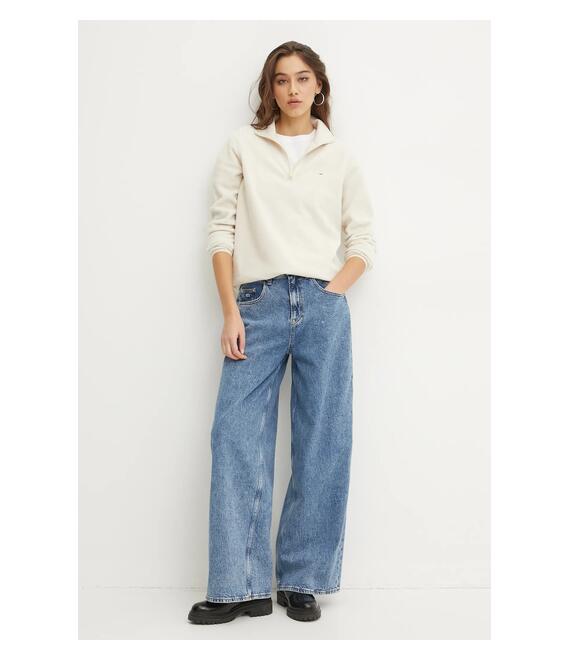 Μπλούζα Tommy Jeans χρώμα: μπεζ, DW0DW19751
