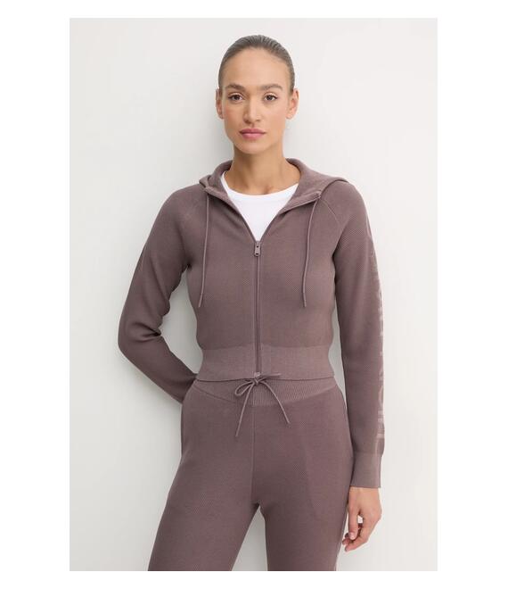 Μπλούζα Calvin Klein Performance χρώμα: μοβ, με κουκούλα, 00GWF4J400