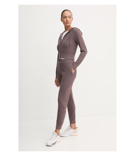 Μπλούζα Calvin Klein Performance χρώμα: μοβ, με κουκούλα, 00GWF4J400