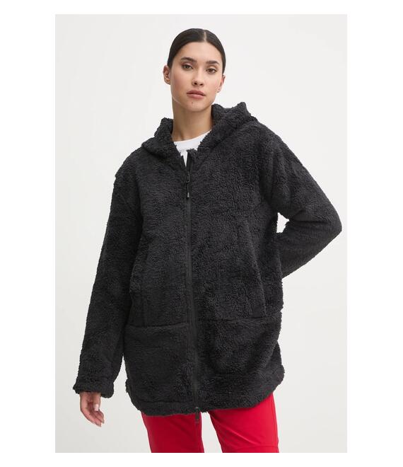 Αθλητική μπλούζα Burton Minxy Hi-Loft χρώμα: μαύρο, με κουκούλα, 238441