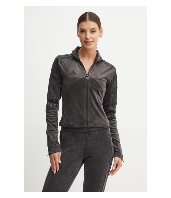 Βελούδινη μπλούζα adidas Tiro χρώμα: γκρι, JJ4666