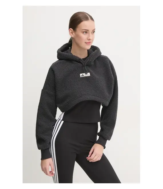 Μπλούζα adidas x Moon Boot χρώμα: μαύρο, με κουκούλα, IY8049