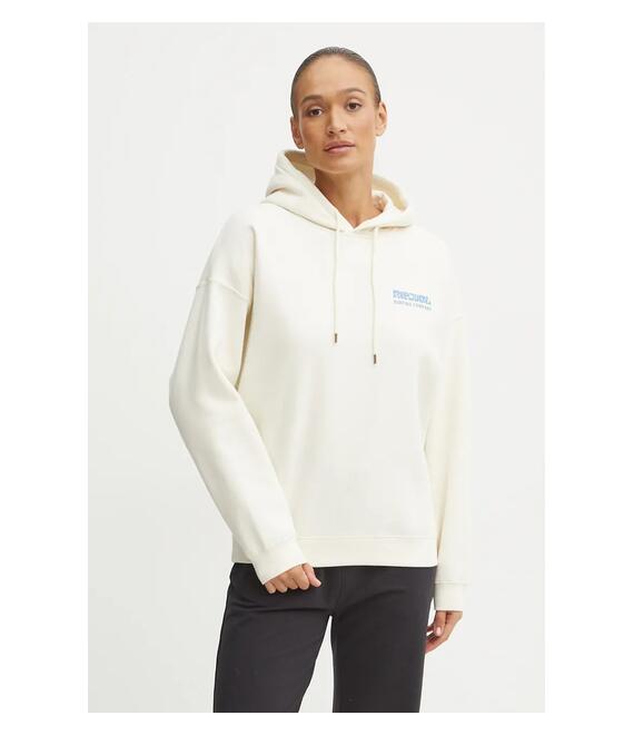 Μπλούζα Rip Curl SURF PUFF HERITAGE χρώμα: μπεζ, με κουκούλα, 06AWFL