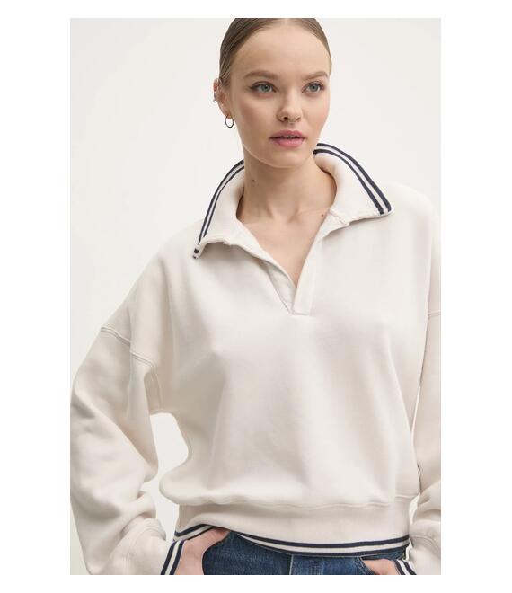 Μπλούζα Abercrombie & Fitch χρώμα: μπεζ, KI152-4156