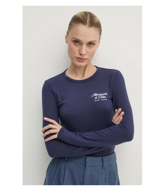 Μακρυμάνικο Abercrombie & Fitch χρώμα: ναυτικό μπλε, KI157-4309