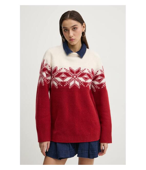 Πουλόβερ Abercrombie & Fitch χρώμα: μπορντό, KI150-4316