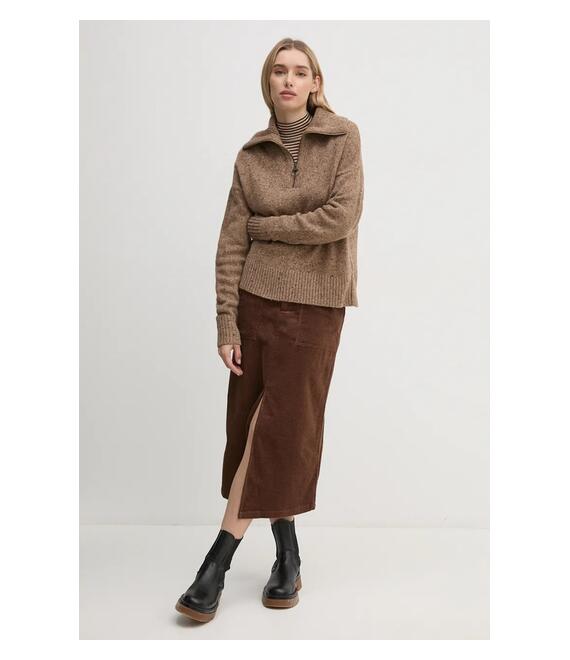 Βαμβακερή μπλούζα με μακριά μανίκια Pepe Jeans ELIF χρώμα: μπεζ, PL505946