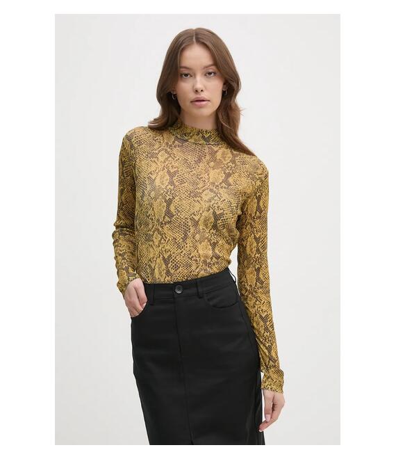 Longsleeve Sisley χρώμα: κίτρινο, 34GGL200R