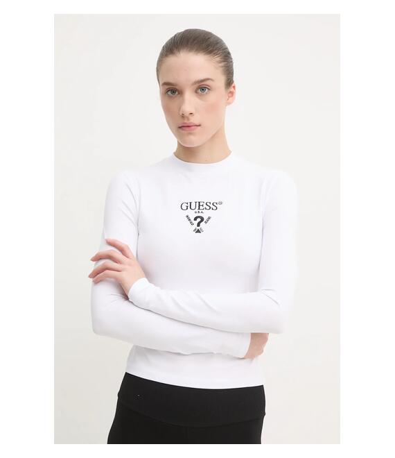 Μακρυμάνικο Guess COLETTE χρώμα: άσπρο, V4YI23 KCDH1