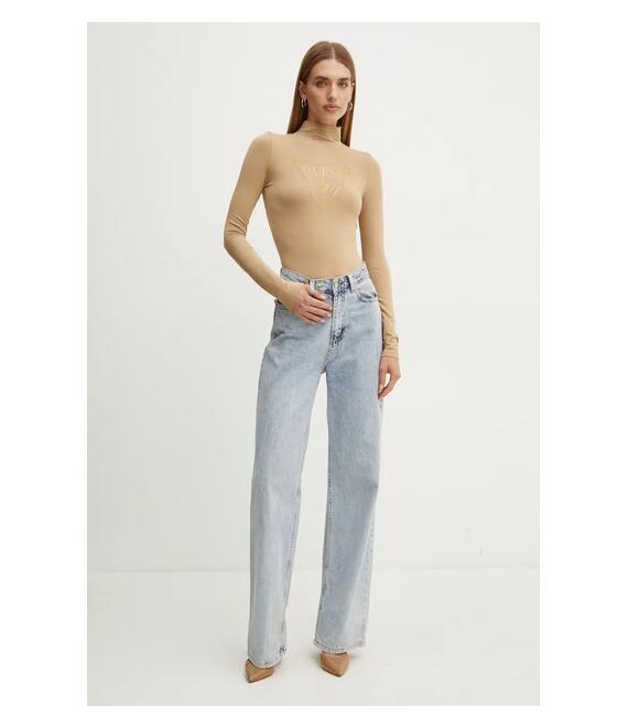 Κορμάκι Guess EVELYN χρώμα: μπεζ, W4BP08 K68D2