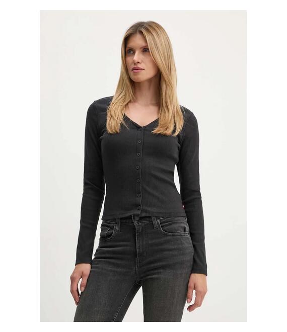 Longsleeve Levi's χρώμα: μαύρο, A8783