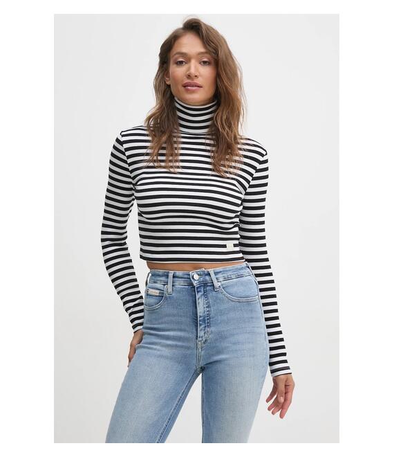 Μπλουζάκι Calvin Klein Jeans χρώμα: μαύρο, J20J224196