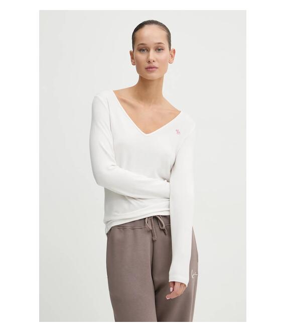 Longsleeve Abercrombie & Fitch χρώμα: μπεζ, KI139-4666