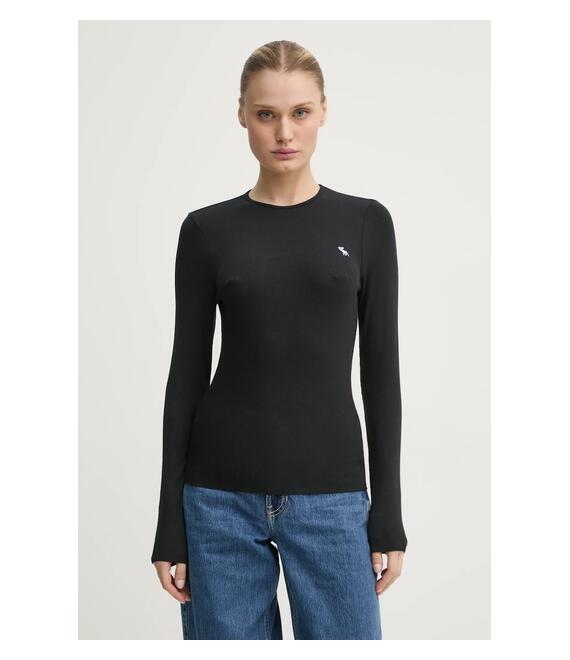Μακρυμάνικο Abercrombie & Fitch 2-pack χρώμα: μαύρο, KI139-4671
