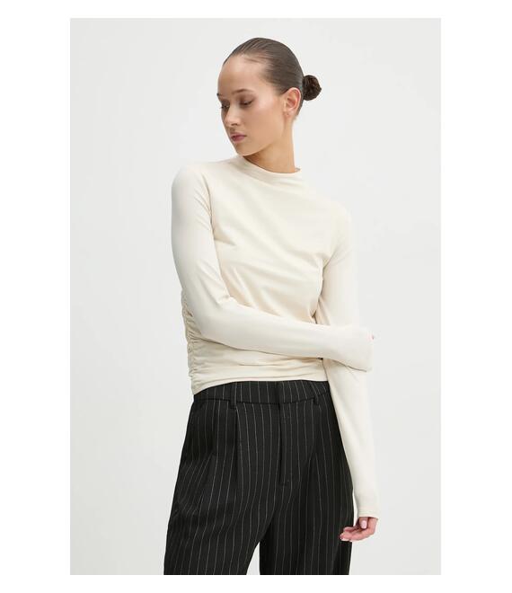Longsleeve Abercrombie & Fitch χρώμα: μπεζ, KI139-4795