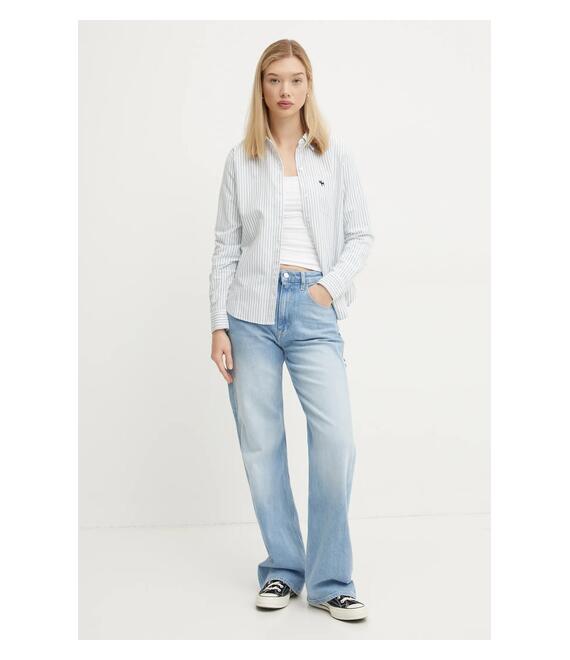 Μακρυμάνικο Abercrombie & Fitch χρώμα: άσπρο, KI139-4893