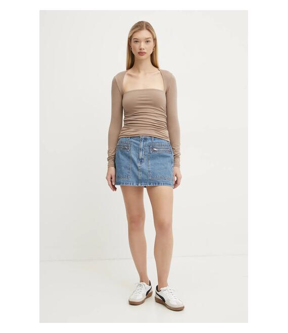 Μακρυμάνικο Abercrombie & Fitch χρώμα: μπεζ, KI139-4893