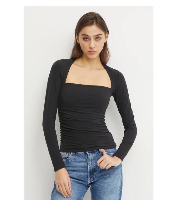 Μακρυμάνικο Abercrombie & Fitch χρώμα: μαύρο, KI139-4893