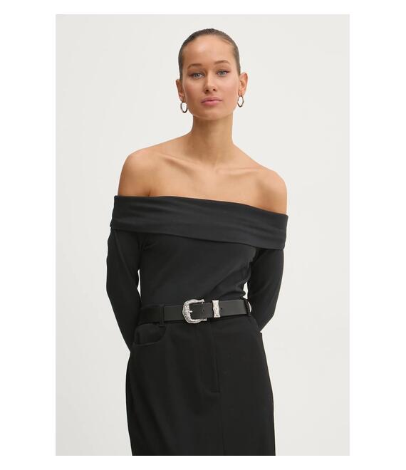 Μακρυμάνικο Abercrombie & Fitch χρώμα: μαύρο, KI139-5002