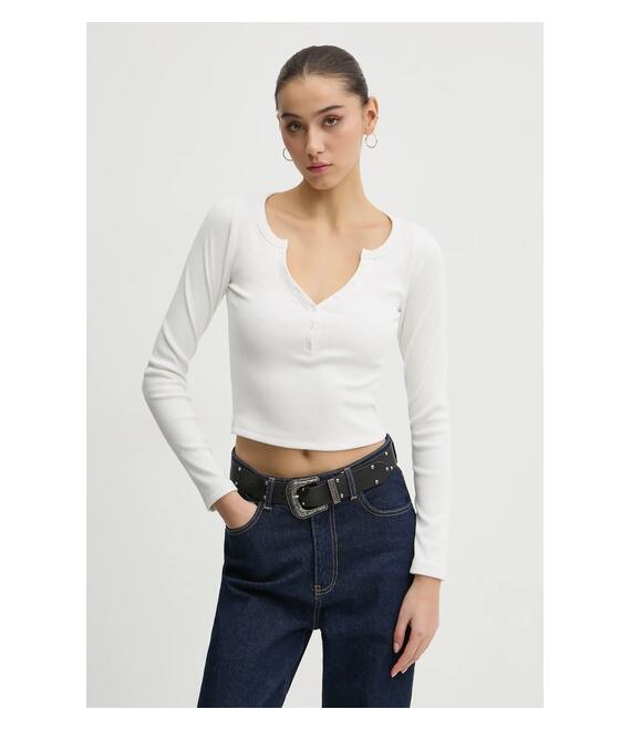 Μακρυμάνικο Hollister Co. χρώμα: μπεζ, KI339-3631