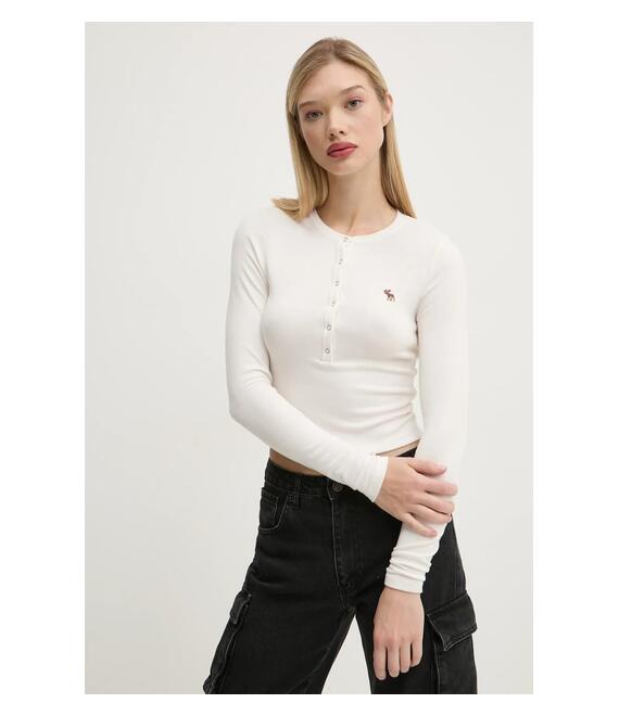 Μακρυμάνικο Abercrombie & Fitch χρώμα: μπεζ, KI139-4667