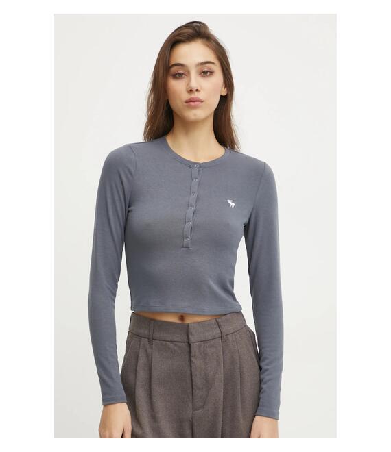 Μακρυμάνικο Abercrombie & Fitch χρώμα: μπλε, KI139-4667