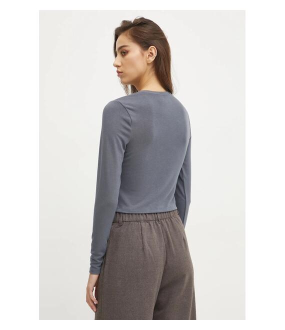 Μακρυμάνικο Abercrombie & Fitch χρώμα: μπλε, KI139-4667