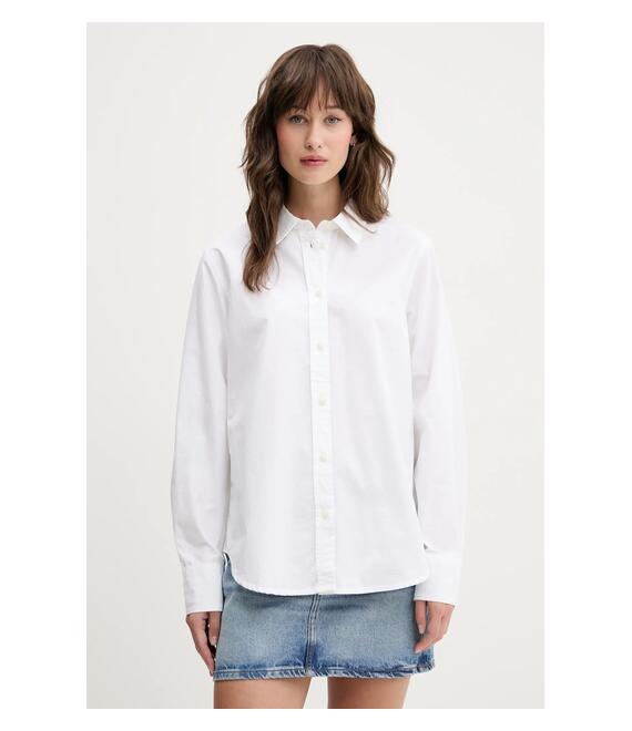 Βαμβακερό πουκάμισο Guess Jeans χρώμα: άσπρο, W4YH68 WGCF1