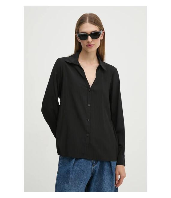 Πουκάμισο United Colors of Benetton χρώμα: μαύρο, 59WJDQ09A