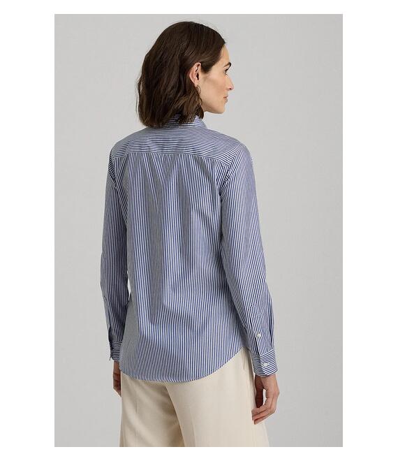 Βαμβακερό πουκάμισο Lauren Ralph Lauren χρώμα: μπλε, 200859048