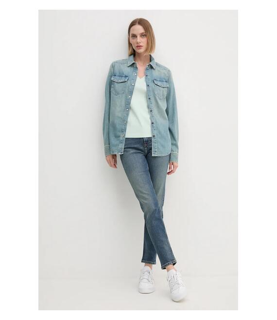 Τζιν πουκάμισο Tommy Hilfiger WW0WW42875