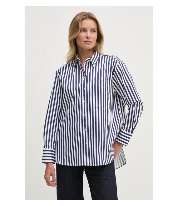 Πουκάμισο Tommy Hilfiger χρώμα: ναυτικό μπλε, WW0WW43044