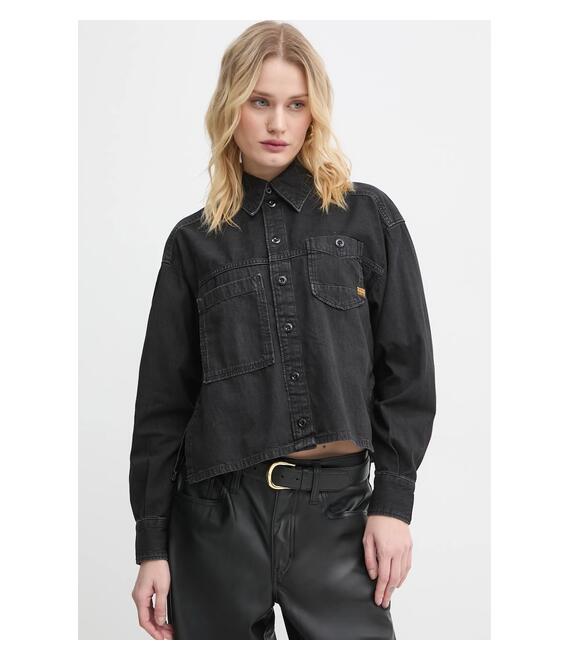 Τζιν πουκάμισο G-Star Raw χρώμα: μαύρο, D25516-D540